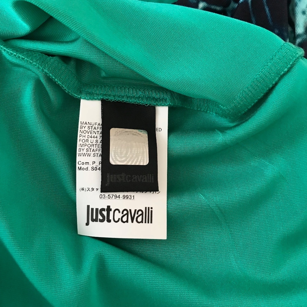 Cavalli Cut-out Dress In Kelly Green & Navy-NWOT - Picture 7 of 8